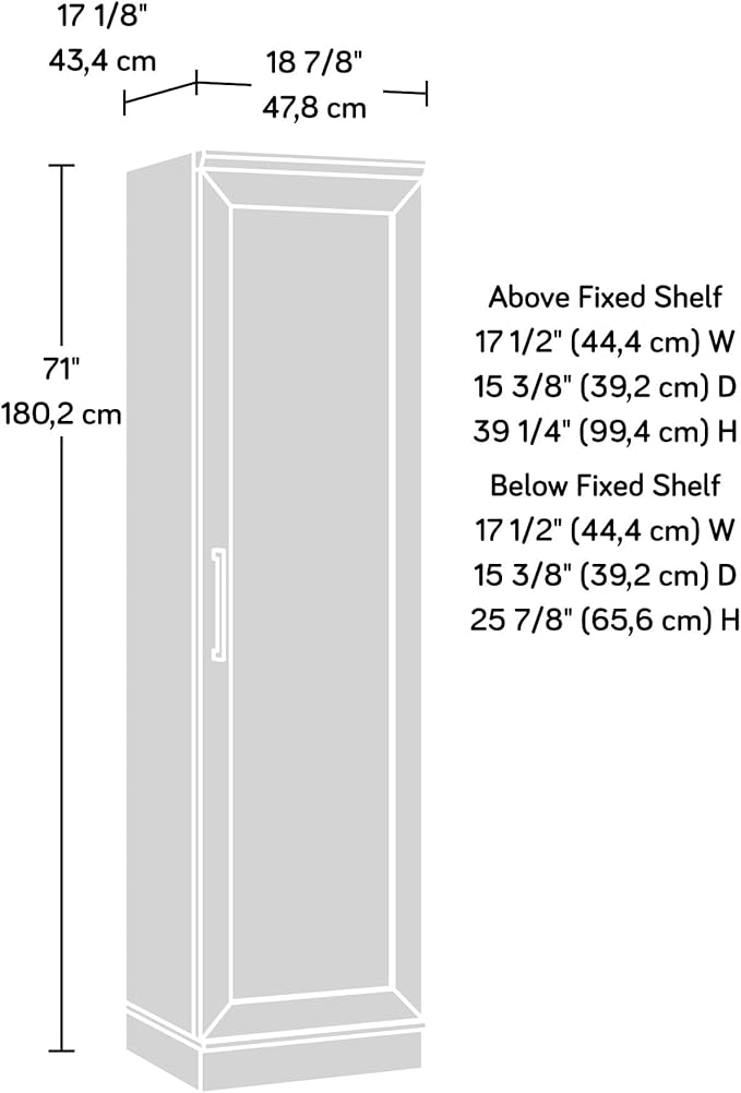 Sauder HomePlus Kitchen Pantry Storage Cabinet Slim Single Door with Adjustable Shelves, Laundry Bathroom Storage Cabinet, in Salt Oak
