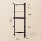 Gizoon Over The Toilet Storage, 3 Tier Bamboo Bathroom Organizer with Adjustable Shelf, Freestanding Above Toilet Stand, Bathroom Storage Shelf Rack