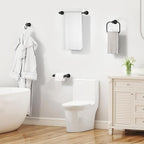 4-Pieces Bathroom Hardware Set Black, Stainless Steel 16 Inch Towel Bar Set, Towel Racks for Bathroom Wall Mounted