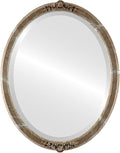 OVALCREST Oval Beveled Wall Mirror for Home Decor - Athena Style - Champagne Silver - 26" x 22" Outside Dimensions