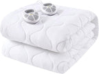 Serta Heated Mattress Pad Twin Size - Electric Mattress Pad, 10 Heat Setting Controller, Auto Shut Off Timer, Deep Elastic Pocket, Up to 17", ETL Certified, Machine Wash, White (Pack of 2)