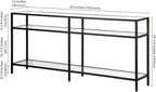 Henn&Hart 64" Wide Rectangular Console Table in Blackened Bronze, Entryway Table, Accent Table for Living Room, Hallway