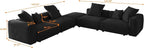 Oversized Modular Sectional Sofa with Ottomans,5 Seater Corduroy V Shaped Reversible Corner Couch,141.73" Convertible Sofa & Couch Free Combination for Living Rooom,Black