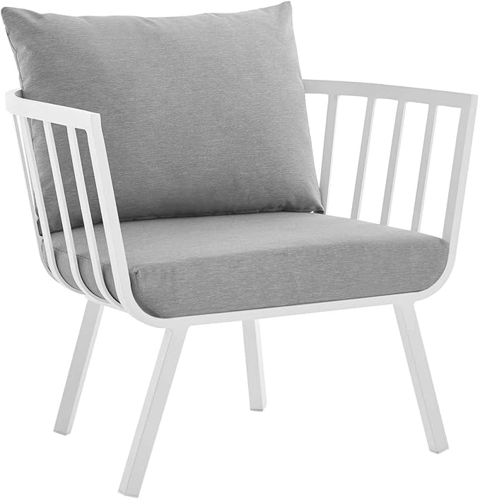 Modway Riverside Outdoor Furniture, 4-Piece Set, White Gray