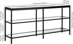 Henn&Hart 64" Wide Rectangular Console Table in Blackened Bronze, Entryway Table, Accent Table for Living Room, Hallway
