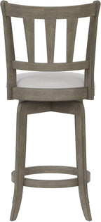 Hillsdale Presque Isle 26" Wood Swivel Counter Height Stool, Aged Gray