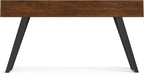 SIMPLIHOME Lowry Console Table - 60 Inch Wide Solid Walnut Veneer and Metal Sofa Table, Modern Industrial Storage Table for Entryway or Living Room with 3 Drawers and Angled Metal Legs