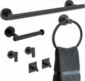 Matte Black Bathroom Hardware Set 7 Piece Towel Rack for Bathroom Modern Towel Bar Set Stylish Storage Solution Essential Bath Accessories