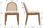 Upholstered Wooden Dining Chairs Set of 4, Farmhouse Kitchen & Dining Room Chairs with Cane Back, Accent Rattan Dining Table Chairs Sherpa Seat for Kitchen/Restaurant/Living Room, White