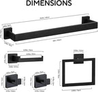 10 Pieces 23.6-Inch Bathroom Hardware Accessories Set,Black TStainless Steel Bathroom Hardware Set,Bath Towel Bar Kit