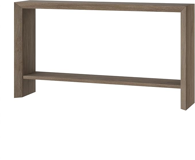 Henn&Hart 55'' Wooden Rectangular Console Table Entryway Table, Sofa Table with Wooden Storage Shelf for Entryway, Living Room, Couch, Hallway, or Office, Alder Brown
