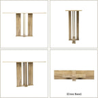 HEAH-YO 51" Console Table, Rustic Wood Entryway Table, T-Shape Narrow Sofa Tables Behind Couch for Hallway, Entrance, Foyer, Living Room, Rustic Natural