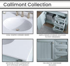 Hanover 36 Set Includes w, Blue Callimont 36'' Vanity Sink Combo for Bathroom, Powder Room | Pre-Assembled 1 Door, 3 Drawers | Accent Mirror| Artificial Stone Countertop Cabinet, 36 inches