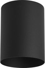 Progress Lighting 5-Inch Cylinder Outdoor Ceiling Light, 1-Light Modern Flush Mount Ceiling Light Fixture, Interior and Exterior Lighting for Home or Porch, Aluminum Construction, Black (P5774-31)