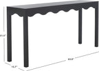 SAFAVIEH Home Collection Lilith Farmhouse French Country Matte Black Wavy Console Table for Entryway, Living Room, Foyer