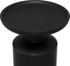 SIMPLIHOME Haynes End Table - 16 inch Wide Solid Mango Wood Round Accent Table with Sculptural Pedestal Base in Black, Boho Nightstand or Lamp Stand for Living Room or Bedroom, Assembled
