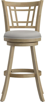 Hillsdale Fairfox Swivel Stool with Rectangular Lattice Back, Natural