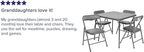 Flash Furniture Mindy Kids 5-Piece Folding Square Table and Chairs Set for Daycare and Classrooms, Children's Activity Table and Chairs Set, Gray