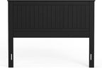Glenwillow Home Wainscott Wood Panel Headboard in Black - Full Size