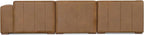SIMPLIHOME Rex Left Corner Sectional Modular Sofa and Ottoman Set in Full-Grain Genuine Leather, Sienna, 116-inch-wide L-Shaped Leather Sofa and Matching 34-inch-Wide Table Ottoman for Living Room