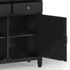 SIMPLIHOME Connaught SOLID WOOD 40 inch Wide Traditional Entryway Storage Cabinet in Black for the Living Room, Entryway and Family Room