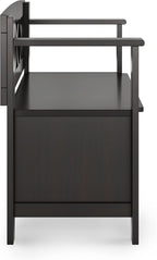 SIMPLIHOME Amherst Entryway Storage Bench - 36 inch Wide Solid Wood Small Hallway Seat in Hickory Brown, Transitional Bench for Entryway or Living Room with Lift-Up Lid and Compact Storage