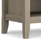 SIMPLIHOME Amherst SOLID WOOD 24 Inch Wide Traditional Bedside Nightstand Table in Distressed Grey, For the Living Room and Bedroom