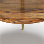 SIMPLIHOME Wagner SOLID ACACIA WOOD 18 inch Wide Round Mid Century Marble & Wood Side Table in White/Natural for the Living Room and Bedroom