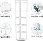 Tribesigns 6 Tier Corner Shelf, 70.9 Inch Tall Corner Bookshelf Small Bookcase Modern Corner Shelving Unit Storage Rack for Living Room, Home Office, Kitchen, Small Space (White)
