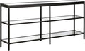 Henn&Hart 64" Wide Rectangular Console Table in Blackened Bronze, Entryway Table, Accent Table for Living Room, Hallway