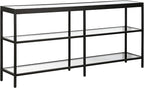 Henn&Hart 64" Wide Rectangular Console Table in Blackened Bronze, Entryway Table, Accent Table for Living Room, Hallway