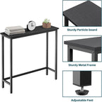 HollyHOME Narrow Console Table, 29.5" Slim Entryway Table, Sofa Stand, Hallway Shelf for Hallway, Bedroom, Living Room, Foyer, Black