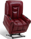 EONIX Four Motor Lay Flat Power Lift Recliner Chair for Elderly, 400lbs Electirc Lift Chair for Living Room, Independent Adjustable Lumbar Support & Headrest, Extended Footrest, Burgundy