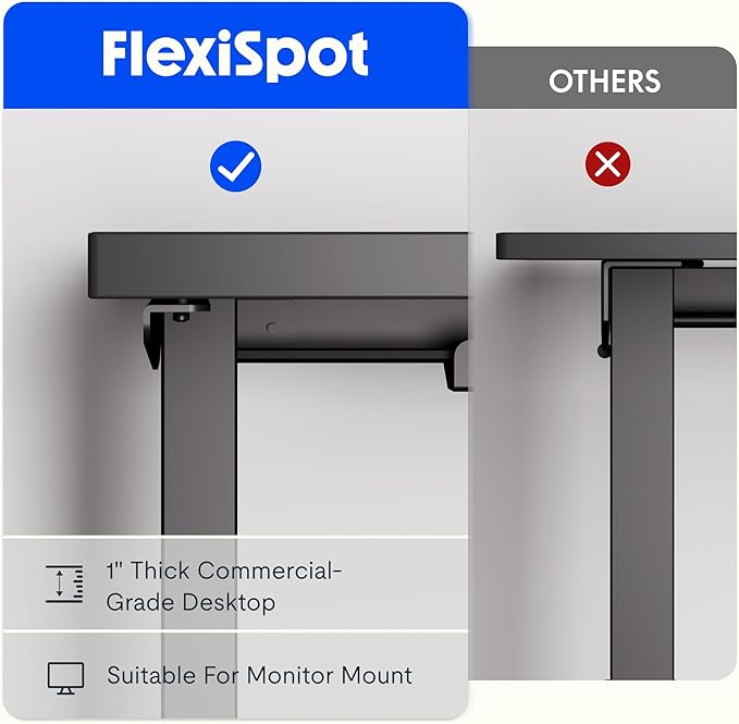 FLEXISPOT 63 inch L-Shaped Standing Desk, Electric Height Adjustable Desk, Sit Stand Large Corner Desk, Memory Preset Controller, Modern Design, Black Frame + Mahogany Top