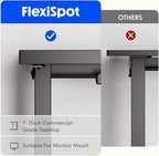 FLEXISPOT 63 inch L-Shaped Standing Desk, Electric Height Adjustable Desk, Sit Stand Large Corner Desk, Memory Preset Controller, Modern Design, Black Frame + Mahogany Top