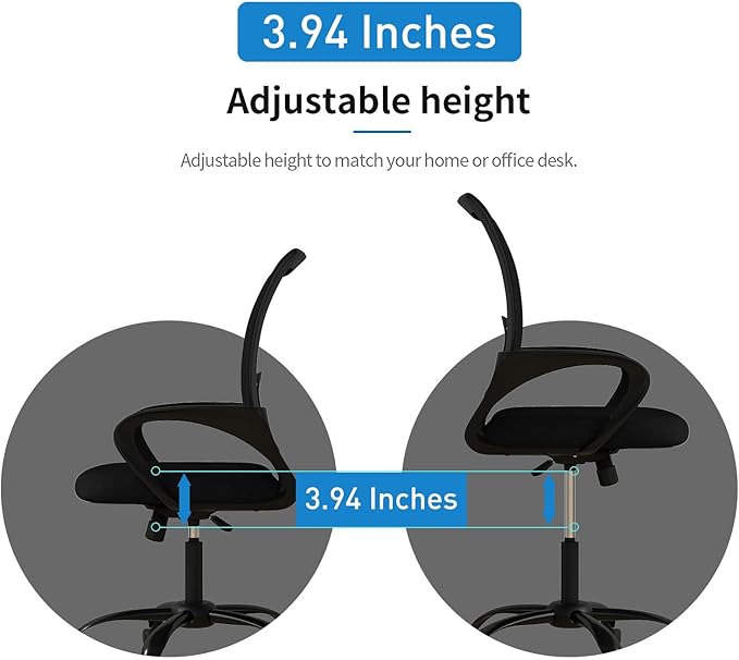 Bonzy Home Ergonomic Office Chairs Set of 6, Rolling Conference Chair with Wheels, Mesh Computer Desk Chair with 360°Swivel, Height Adjustable, 6 Pack