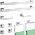 10-Piece Bathroom Hardware Accessories Set, 23.6 Inch SUS304 Stainless Steel Towel Bar Set, Wall Mounted Bathroom Towel Holders, Towel Hooks with Toilet Paper Holder