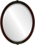OVALCREST Oval Beveled Wall Mirror for Home Decor - Athena Style - Rosewood - 26" x 22" Outside Dimensions