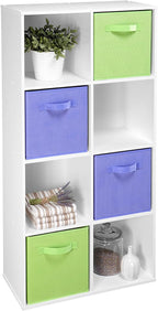 ClosetMaid Cubeicals 8 Cube Storage Shelf Organizer Bookshelf Stackable, Vertical or Horizontal, Easy Assembly, Wood, White