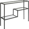 Crosley Furniture Sloane Sofa Console Table with Storage Shelves for Hall, Entryway, or Living Room, Matte Black