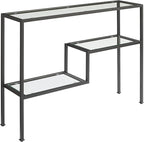 Crosley Furniture Sloane Sofa Console Table with Storage Shelves for Hall, Entryway, or Living Room, Matte Black