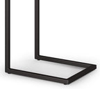 SIMPLIHOME Skyler 16-inch Wide Solid Mango/Metal Industrial C-Shaped End Table in Dark Cognac Brown/Black for Living Room, Office, or Bedroom, Assembled