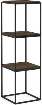Furinno Moretti Cube Modern Stackable End Table Shelf, Columbia Walnut