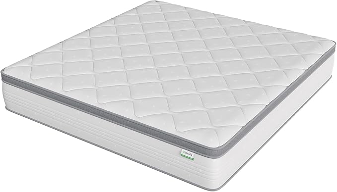 Novilla Twin Mattress, 10 Inch Twin Hybrid Mattress for Kids, Pocket Innerspring Pillow Top Mattresses for Motion Isolation, Pressure Relief & Edge Support, Medium Firm Feel
