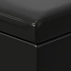 SIMPLIHOME Afton 48 inch Wide Contemporary Rectangle Storage Ottoman Bench in Midnight Black Vegan Faux Leather, Assembled, For the Living Room and Bedroom
