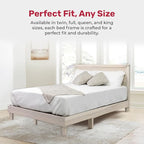 Solid Hardwood Platform Bed Frame, Headboard, & Slats, Quality Crafted in Pennsylvania, USA from Poplar by Mennonite Artisans, No Box Spring Needed, Easy Assembly