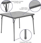 Flash Furniture Mindy Kids 5-Piece Folding Square Table and Chairs Set for Daycare and Classrooms, Children's Activity Table and Chairs Set, Gray