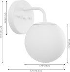 JONATHAN Y JYL3534D Louis Parisian Globe 5.75" 1-Light Metal/Frosted Glass Modern Contemporary LED Vanity Light Midcentury, Glam, Transitional, Bathroom, Powder Room, Dressing Room, Bedroom, White