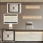70IN L-Shaped Executive Desk with Drawer Cabinet, Executive Office Desk with LED Strip & Exquisite Handle & Fashionable Pattern Design
