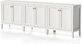 Sideboard Buffet Cabinets Set of 3 with Adjusable Shelves, Farmhouse Storage Cabinet, Credenza, Accent Cabinet, Kitchen Coffee Bar Console Table for Living Dining Room, Antique White